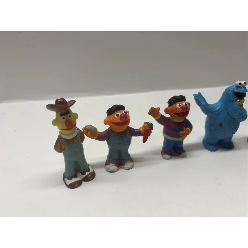 JHP Sesame Street 3” Cake Topper Figures Lot Of 5 - Cookie Monster Big Bird Etc